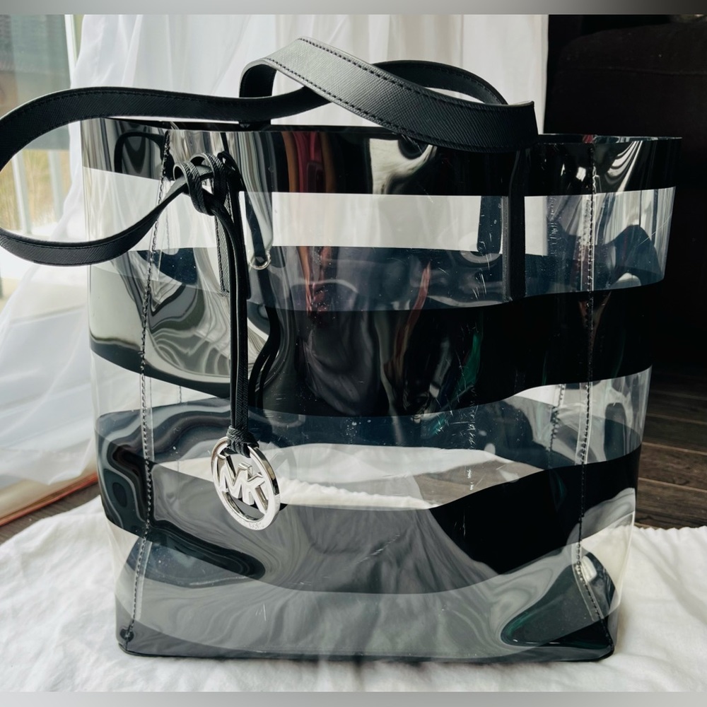 Michael Kors clear vinyl beach tote